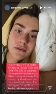 Aryna Sabakenka announced the news in an Instagram story.